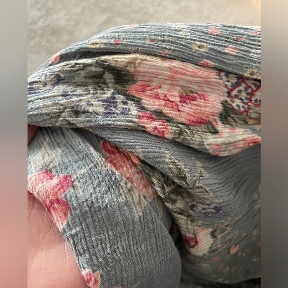 Sage Green and Floral Flowy Bobo Maxi Skirt | Size Medium - Picture 5 of 6